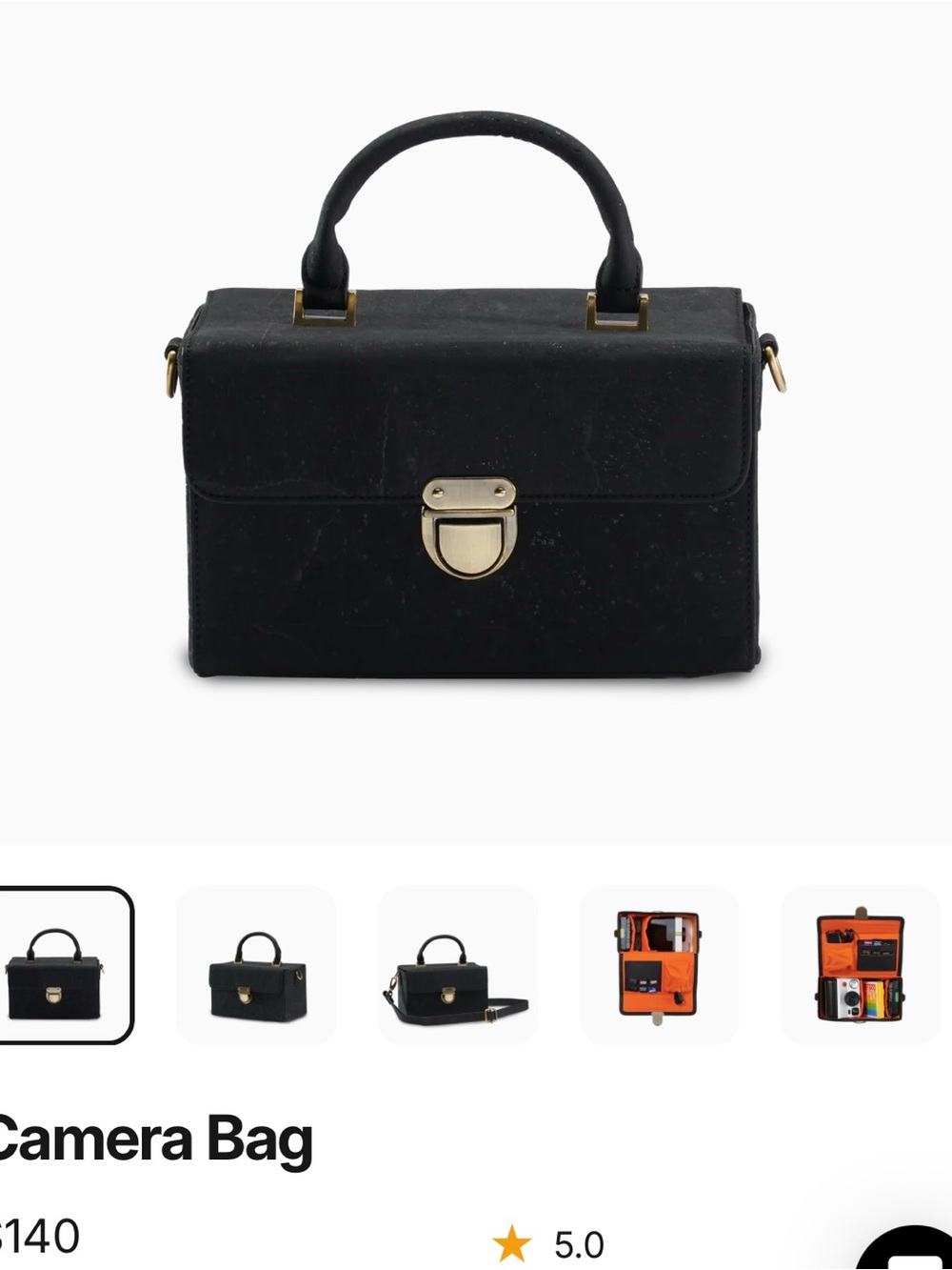 Laflore Camera Bag: Compact Black Top-Handle Tote